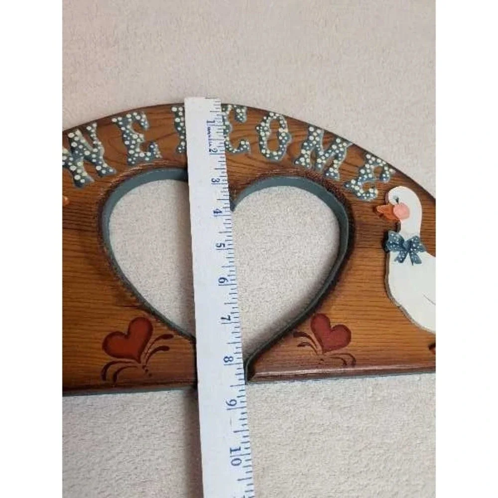 Vintage Country Welcome Sign Ducks Heart Arch Wall Hanging Rustic Decor
